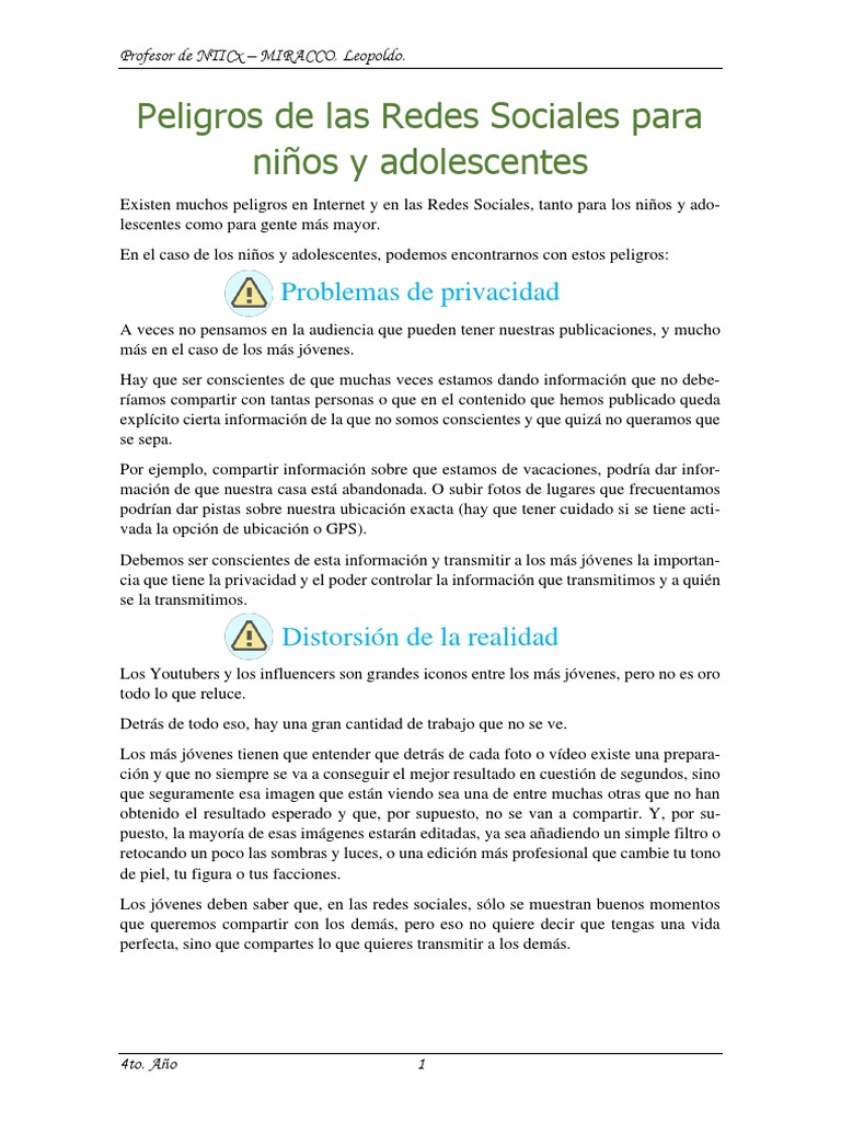06-Cuidado en Las Redes Sociales | PDF | Acoso cibernético | Redes sociales