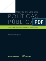 Introdução Ao Estudo Das Políticas Públicas Uma Visão Interdisciplinar e Contextualizada by Alvaro Chrispino