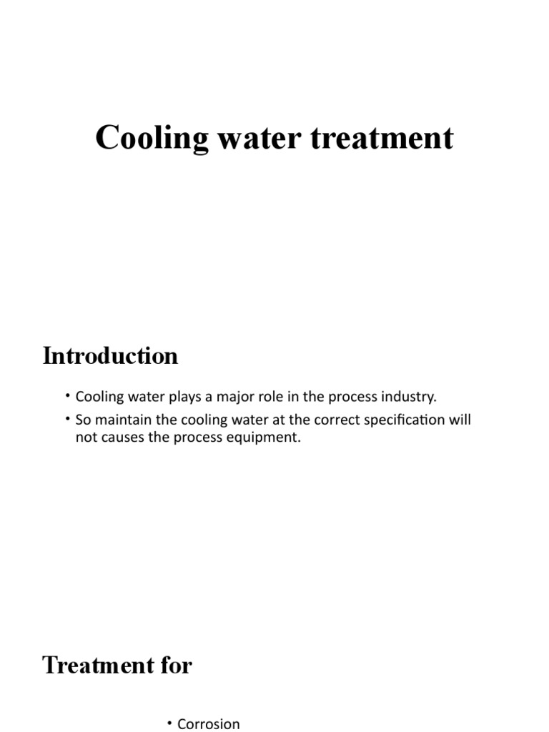Cooling Water Treatment PDF Corrosion Water Purification
