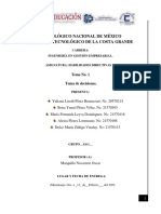 Toma de decisiones en gestión empresarial