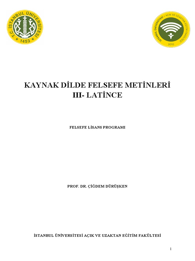 R_Kaynak Dilde Felsefe Metinleri 3 Latince | PDF