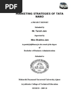 Download Marketing Strategies of Tata Nano  by Hitesh Jogani SN62810752 doc pdf