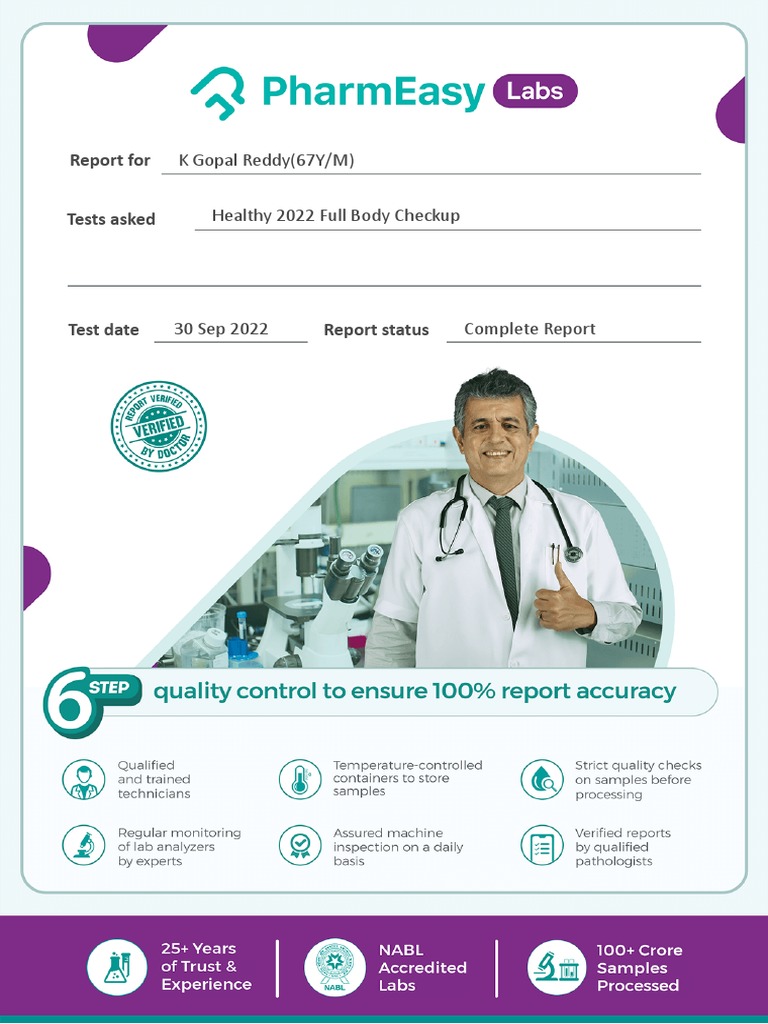 Healthy Full Body Checkup Report 2022 | PDF | High Density Lipoprotein ...