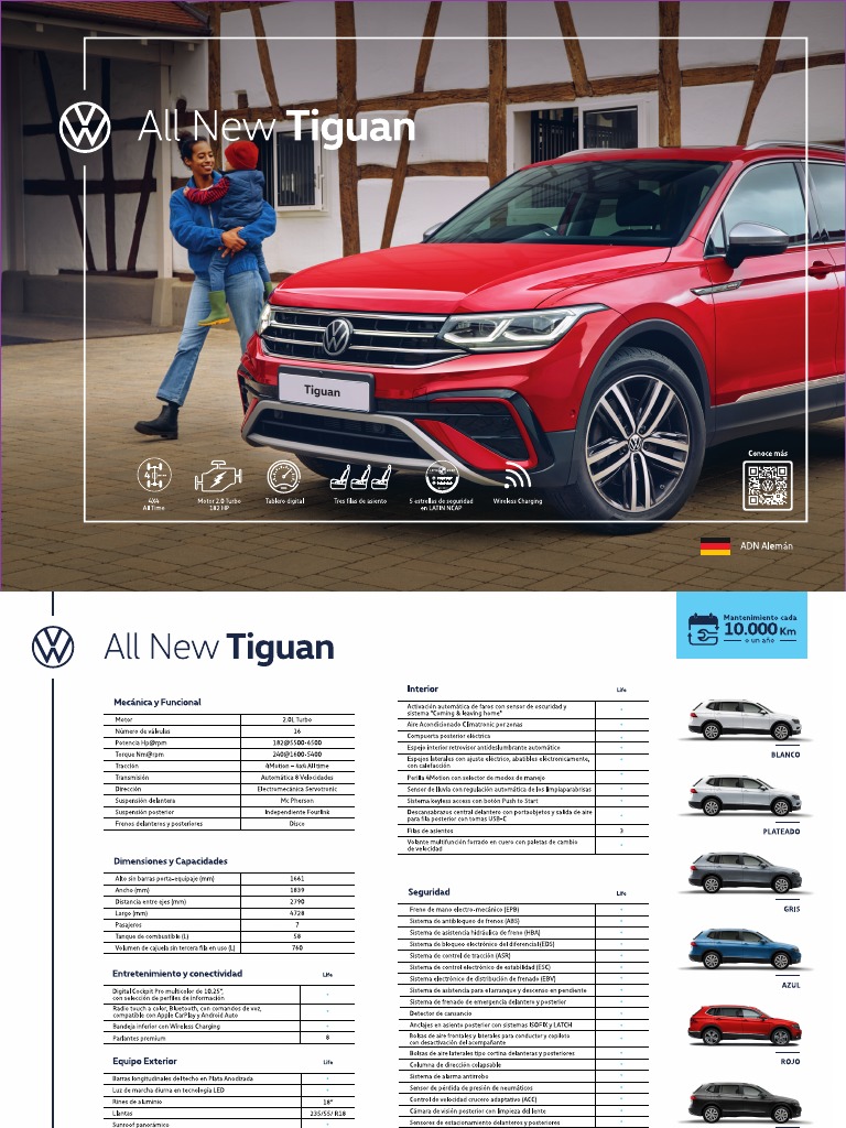 Volkswagen Tiguan Suv 4x4 Ficha Tecnica 2022 Ecuador | PDF