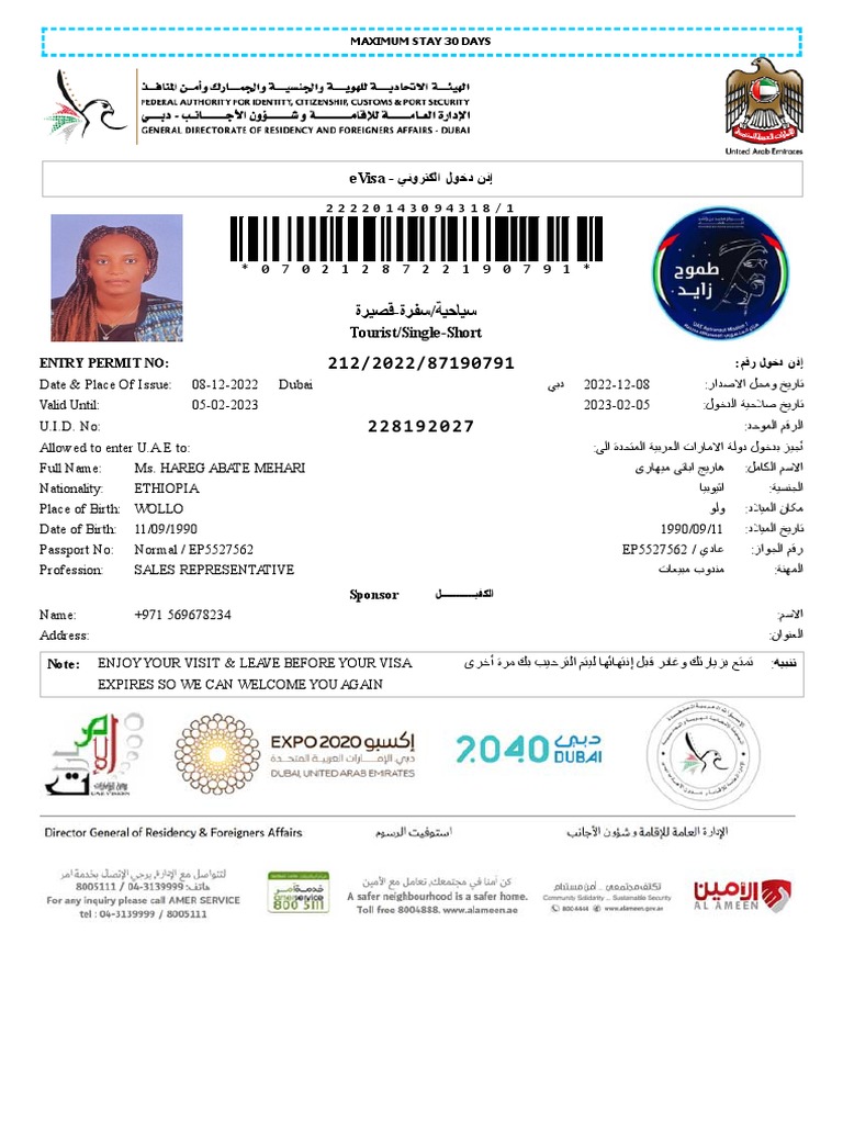 Dubai Tourist Visa Details | PDF | Travel Visa | National Security