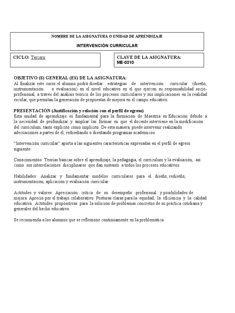 Estrategias de Intervención Curricular | PDF | Plan de estudios ...