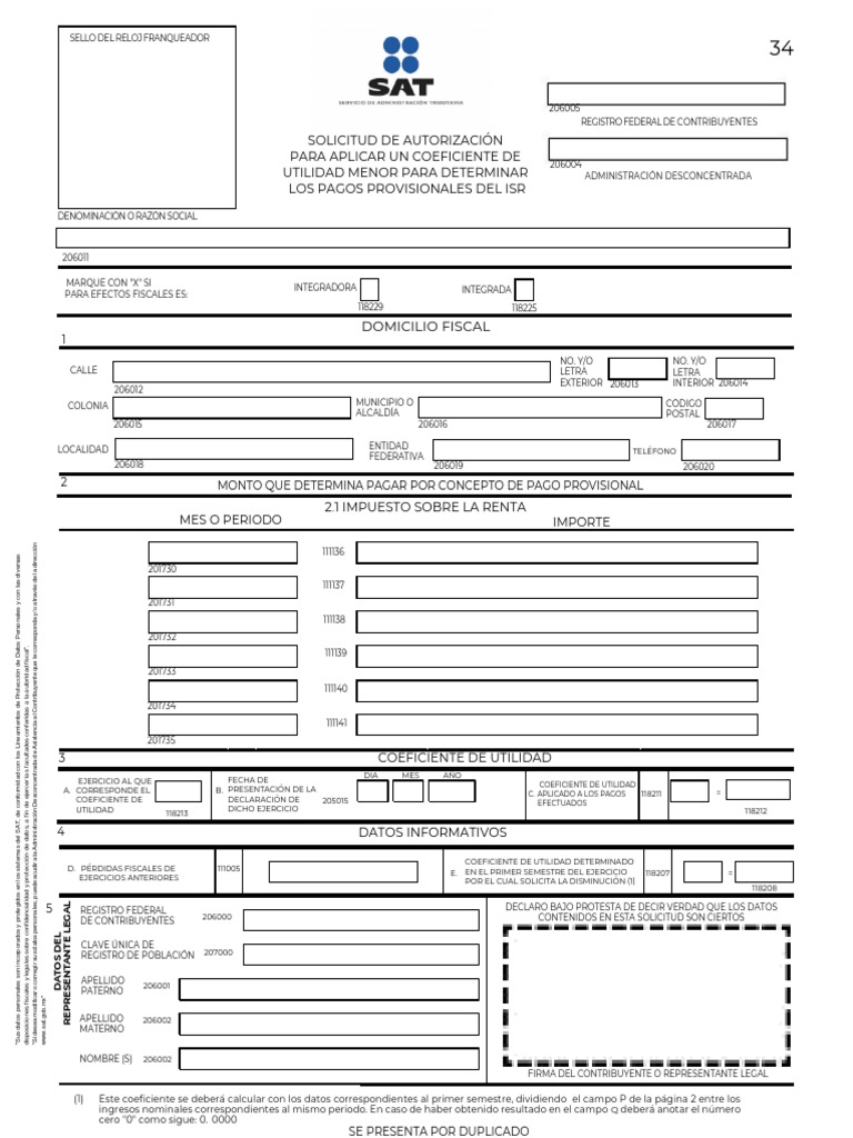 Formato 34 SAT Editable 2025 | PDF | Impuesto sobre la renta | Gobierno