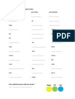 Verbs past simple and past participle table