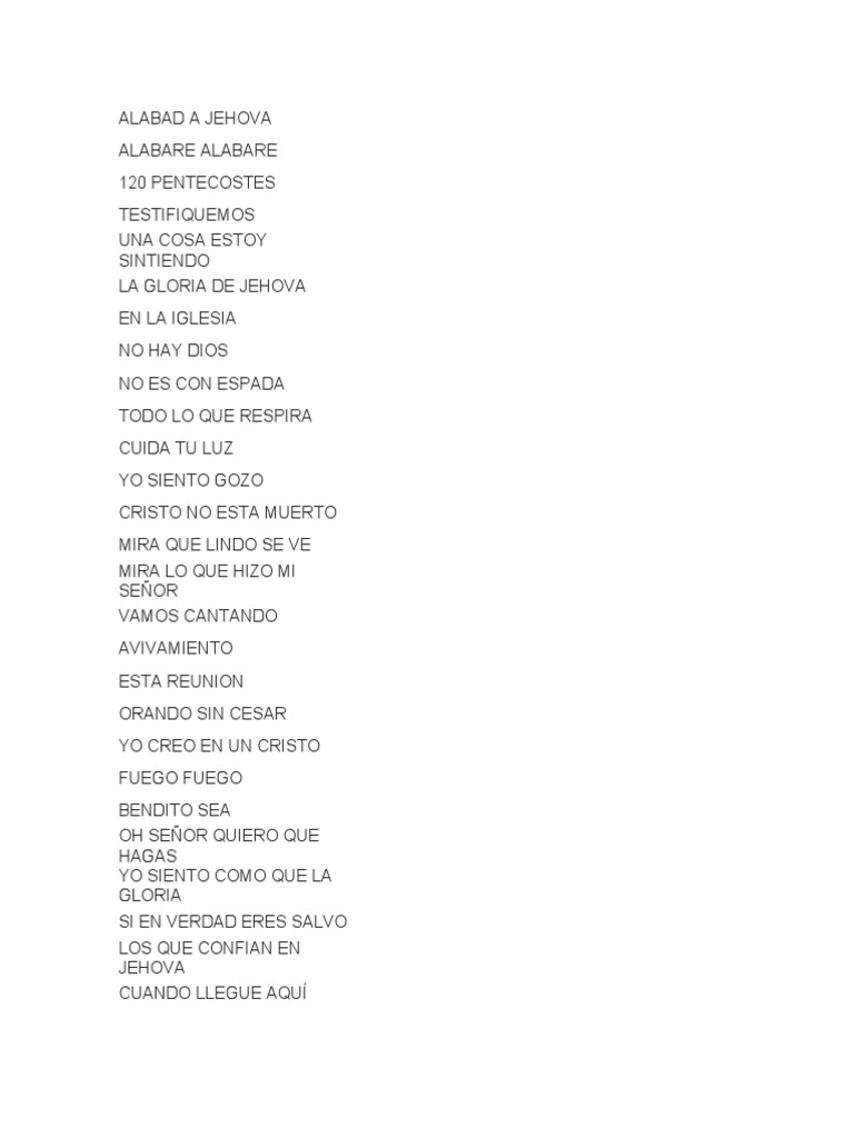 Cadena De Coros Pdf Cristo Título Jesús