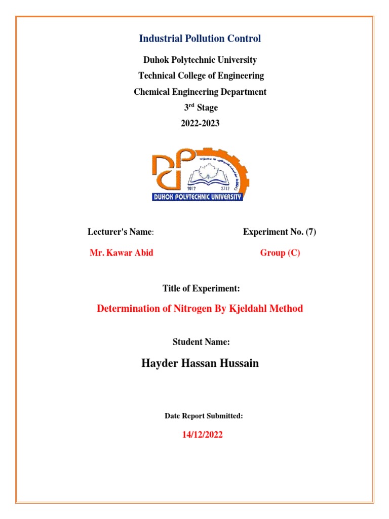 Kjeldahl Method PDF Physical Chemistry Chemical Compounds