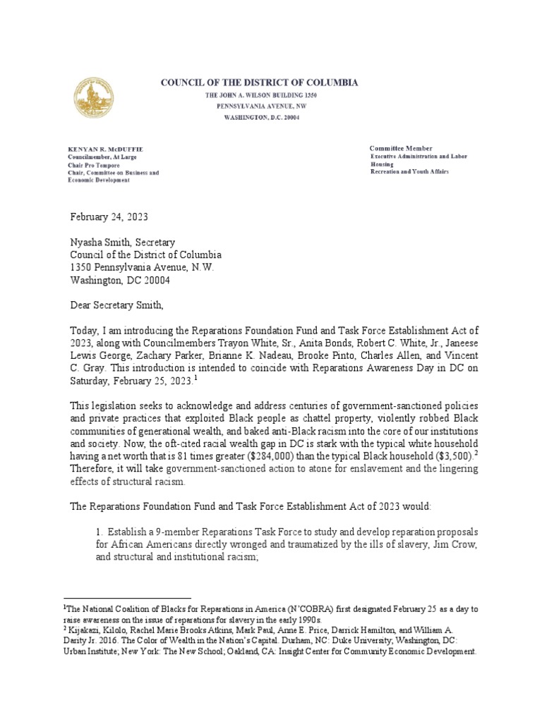 Reparations Foundation Fund Act 2023 | PDF | Slavery | Slavery In The ...