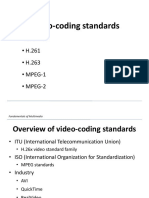 Guide to video coding standards like H.261, H.263, MPEG-1, MPEG-2