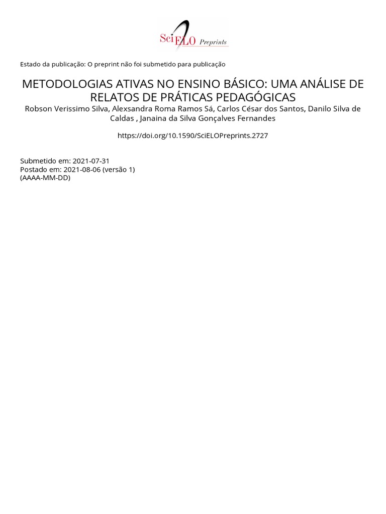 Metodologias Ativas no Ensino Básico | PDF | Pedagogia | Aprendizado