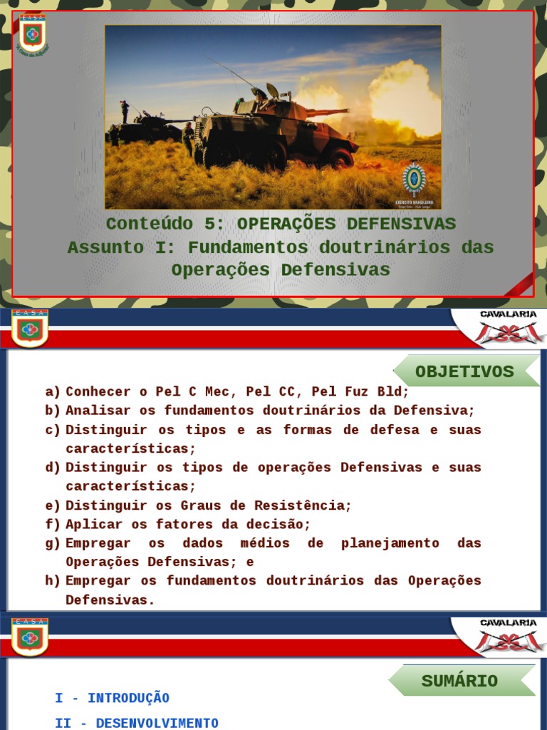 Fundamentos das Operações Defensivas: Análise dos Princípios ...