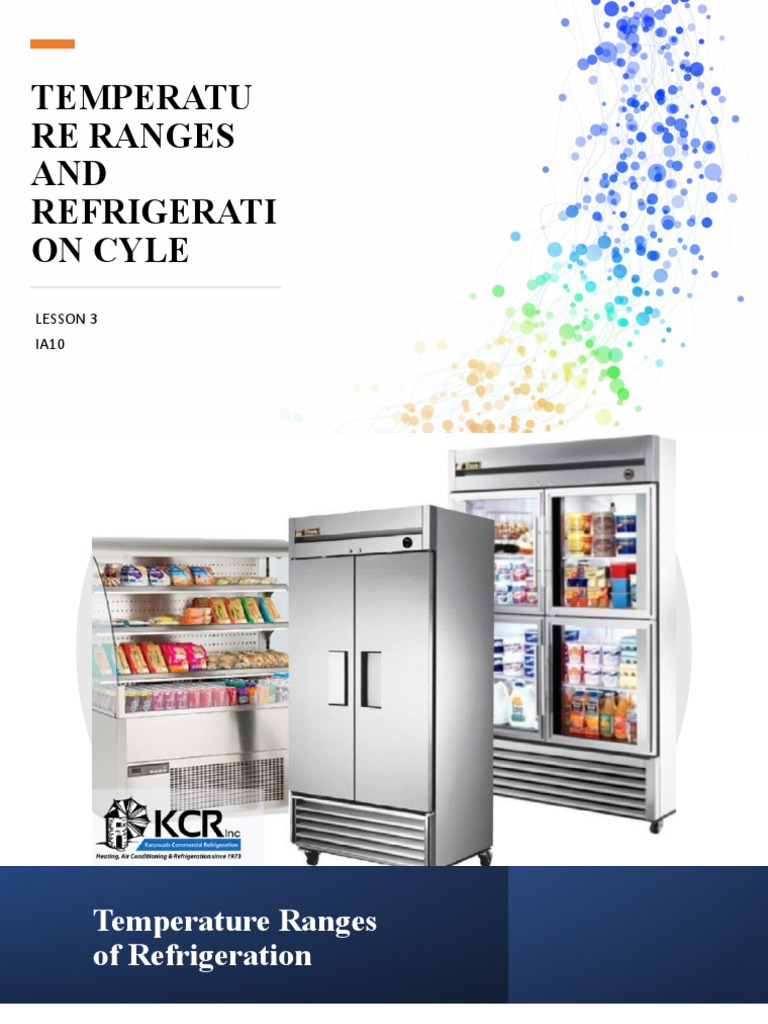 Lesson 3 Temperature Ranges and Refrigeration Cycle PDF Building