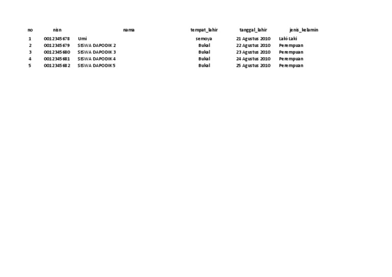 Template Kartu NISN OPS Bukal PDF