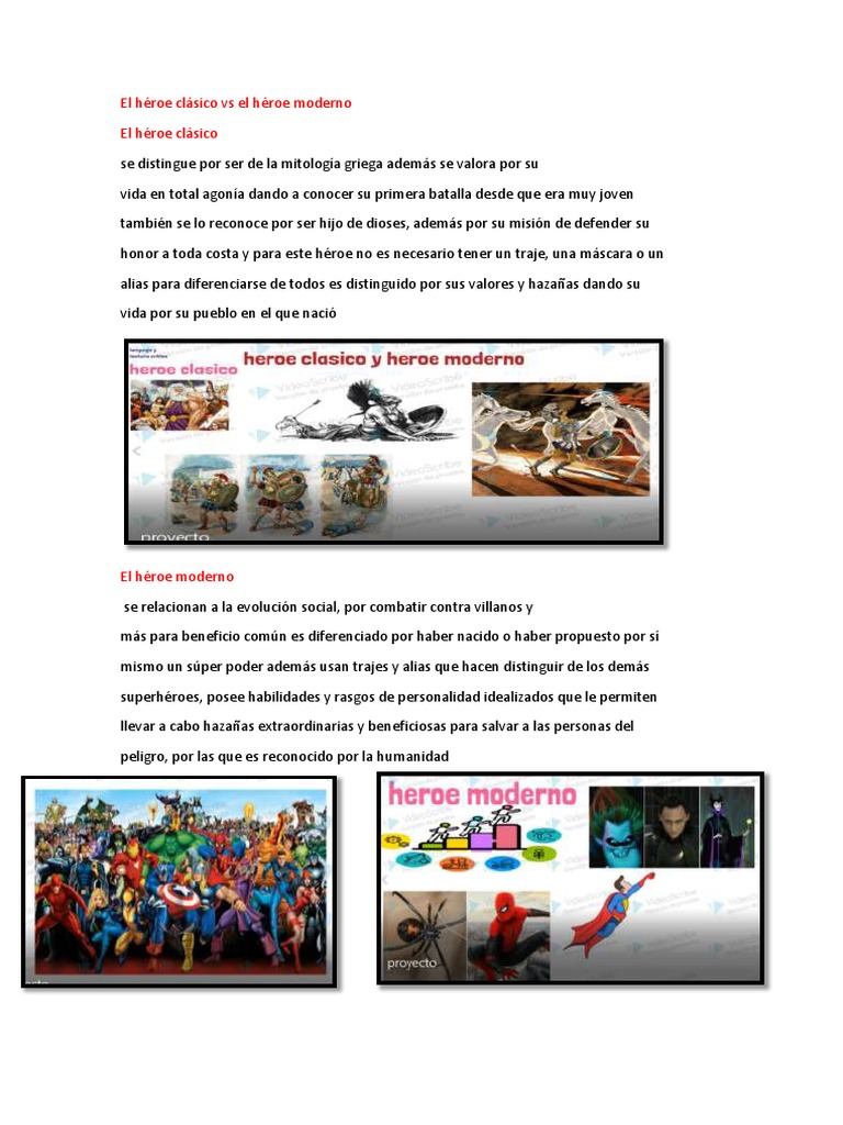 El Héroe Clásico Vs El Héroe Moderno | PDF