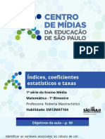 Índices, coeficientes estatísticos e taxas de mortalidade