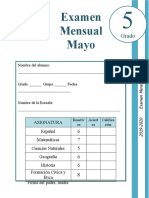 5to Grado - Examen Mensual Mayo (2019-2020)