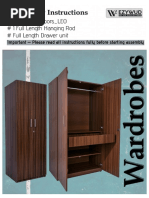 Wardrobe Assembly Instructions Guide | PDF | Door | Screw
