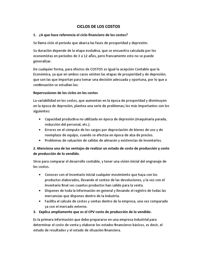 Ciclo de Contabilidad de Costos | PDF | Contabilidad | Costo