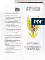 Republic of Indonesia medical check-up booklet status