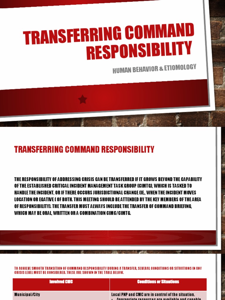 Command Transfer in Crisis Management | PDF | Human Rights | Justice