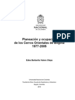 Planeación y Ocupación de Los Cerros Orientales de Bogotá 1977-2005