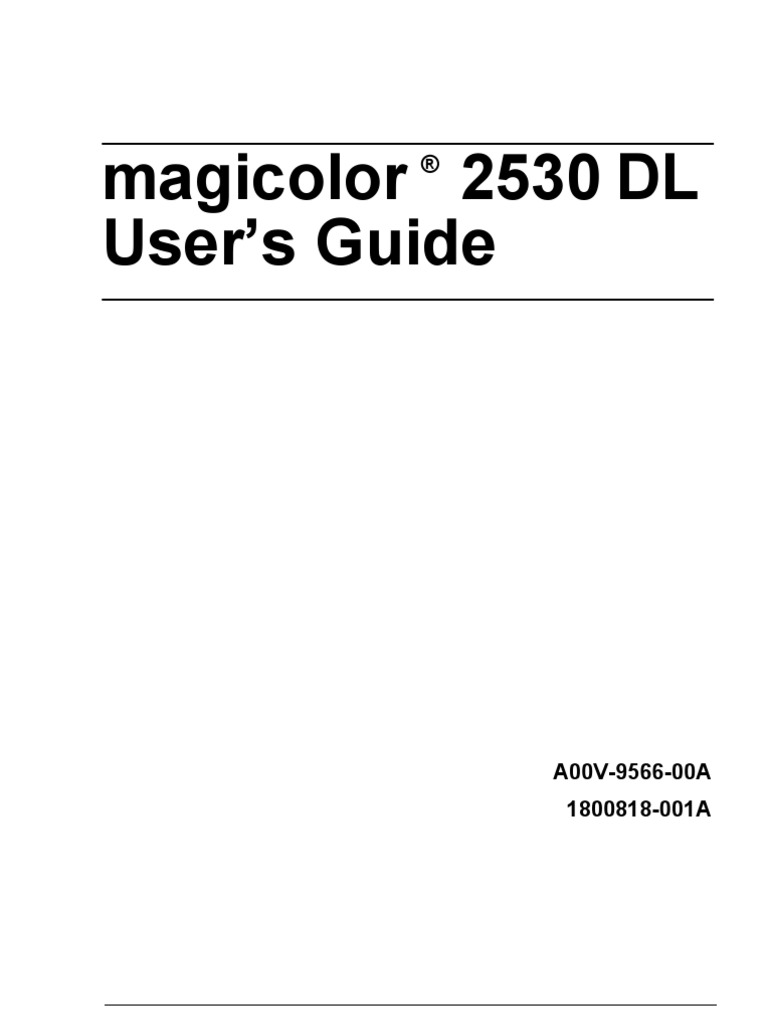 Konica Minolta Magicolor 2300 Dl Instruction Manual