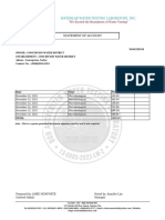 Waterlab Water Testing Laboratory, Inc.: Statement of Account