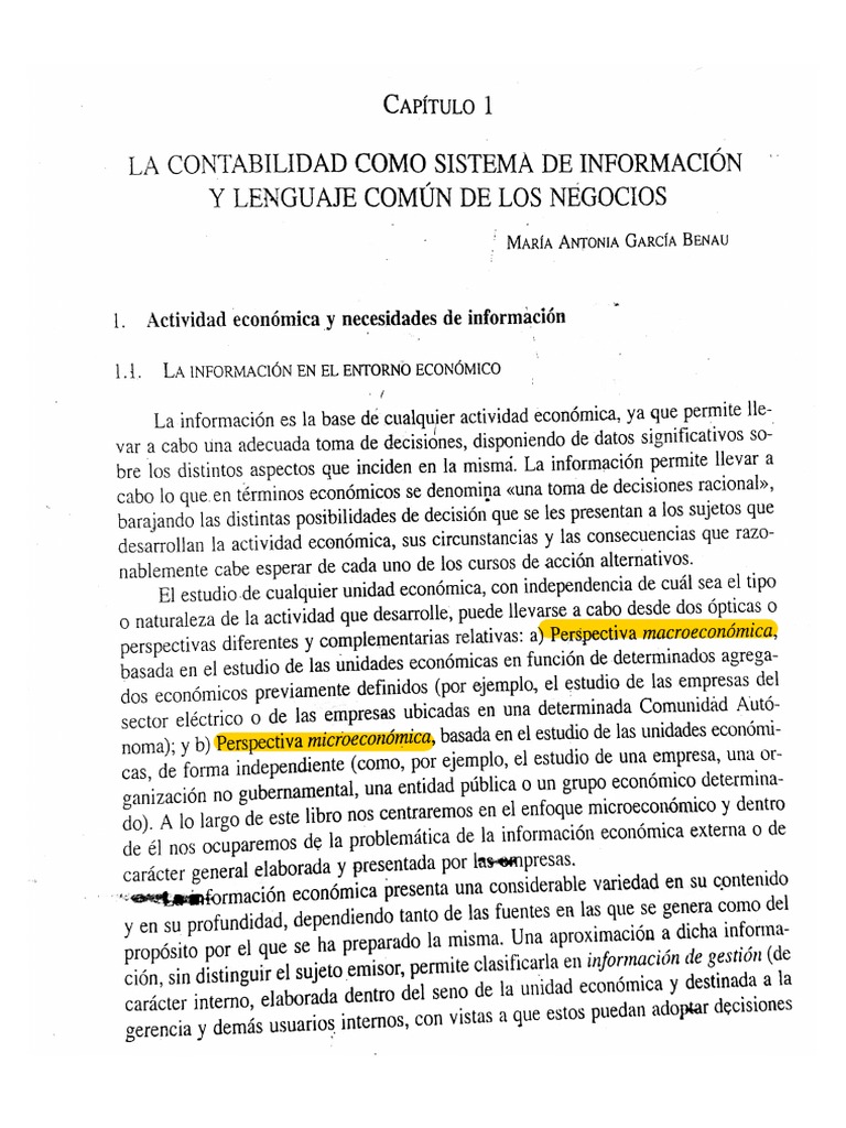 Capítulo No. 1 La Contabilidad Como Sistema de Información. Brusca Et ...