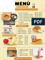 Menu Restaurante Saludable Naranja