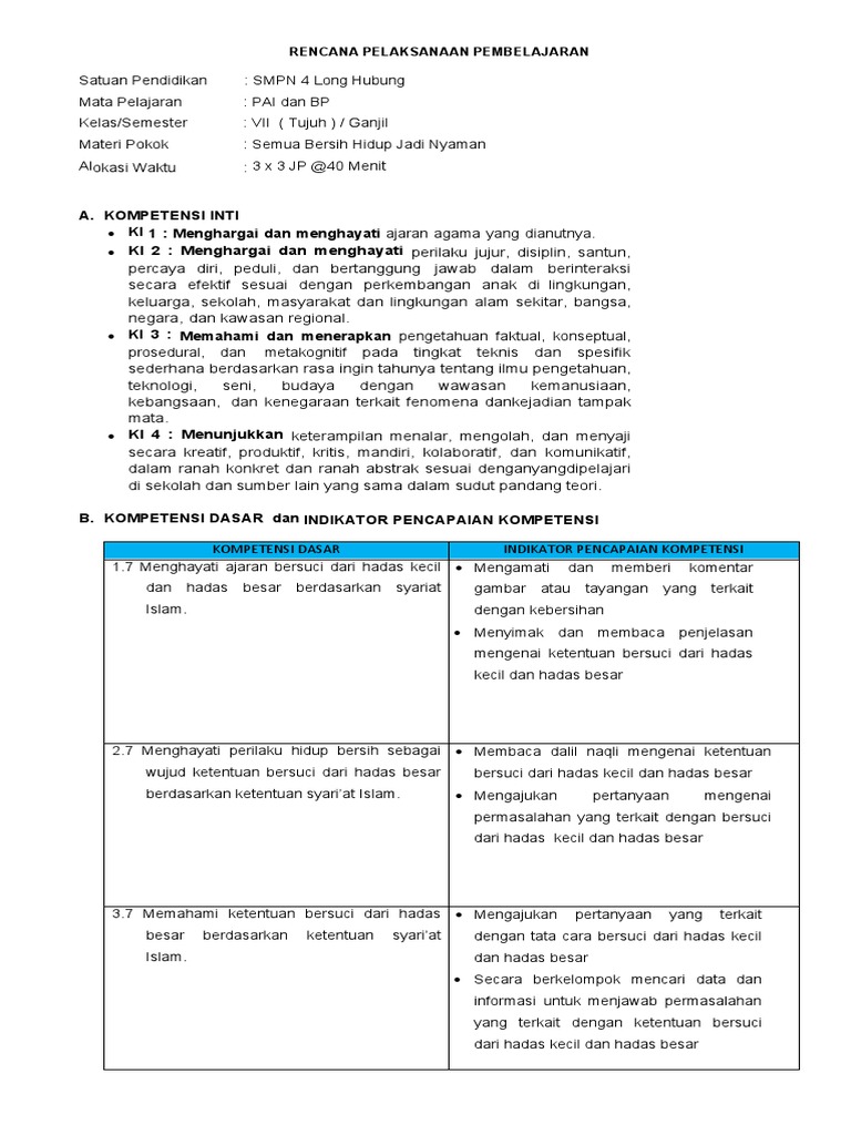 RPP 1 Lembar Bab 3 | PDF | Kesehatan Holistik