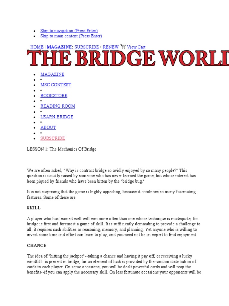 Bridge Card Game How To Play PDF Contract Bridge Ephemera