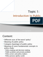 Topic 1 Introduction To Public Policy