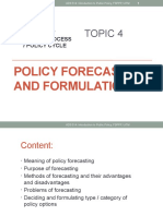 Topic 4 Policy Forecasting and Formulation