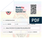MandaVax Confirmation Registration Card - Undefined