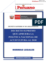 D.S. 001.2023 Produce ..Politica Nacional de Acuicultura Al 2030