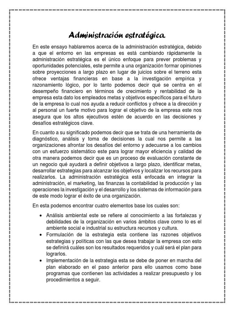 Administración Estratégica - VCMF | PDF | Planificación | Business