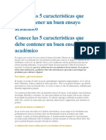 Conoce Las 5 Características Que Debe Contener Un Buen Ensayo Académico