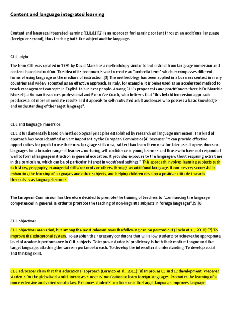 Understanding CLIL Methodology | PDF | Language Education | Pedagogy