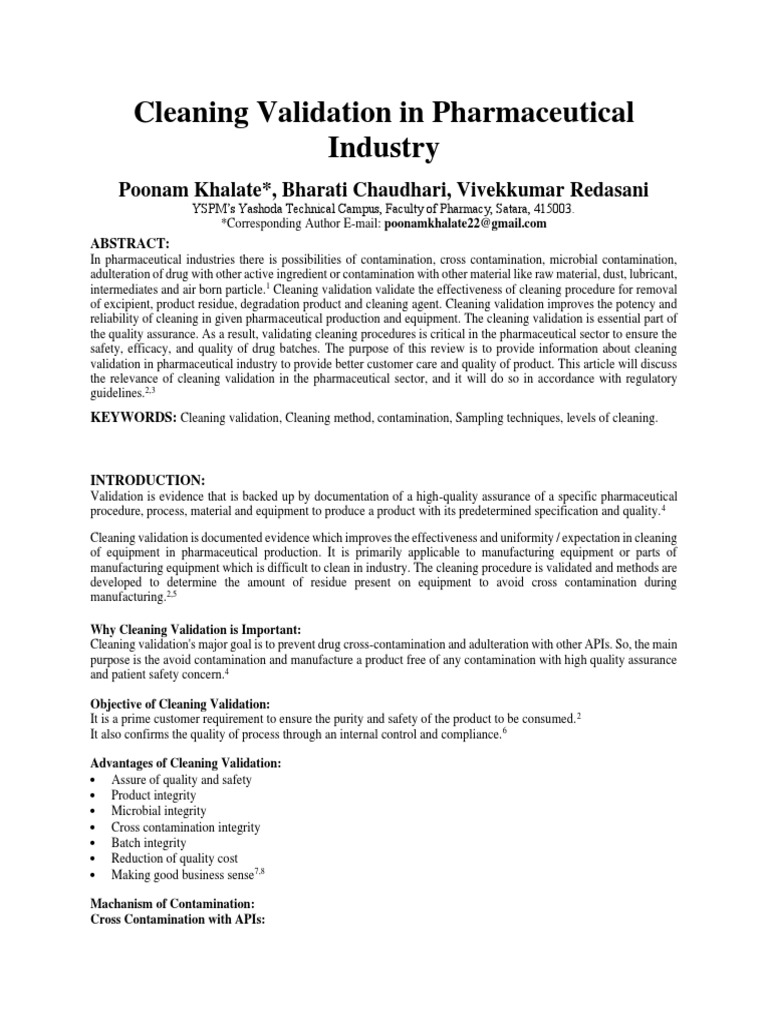 Cleaning Validation in Pharmaceutical Industry PDF Detergent