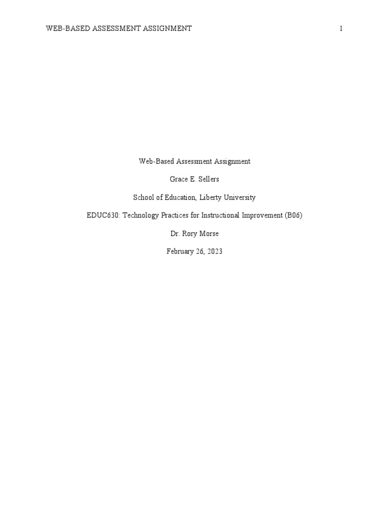 Educ630 Web-Based Assessment Assignment | PDF | Color | Movie Theater