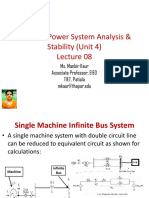 Unit 4 Lecture 08 Stability Assessment Under Three Phase Fault at Mid Point of Double Circuit Line