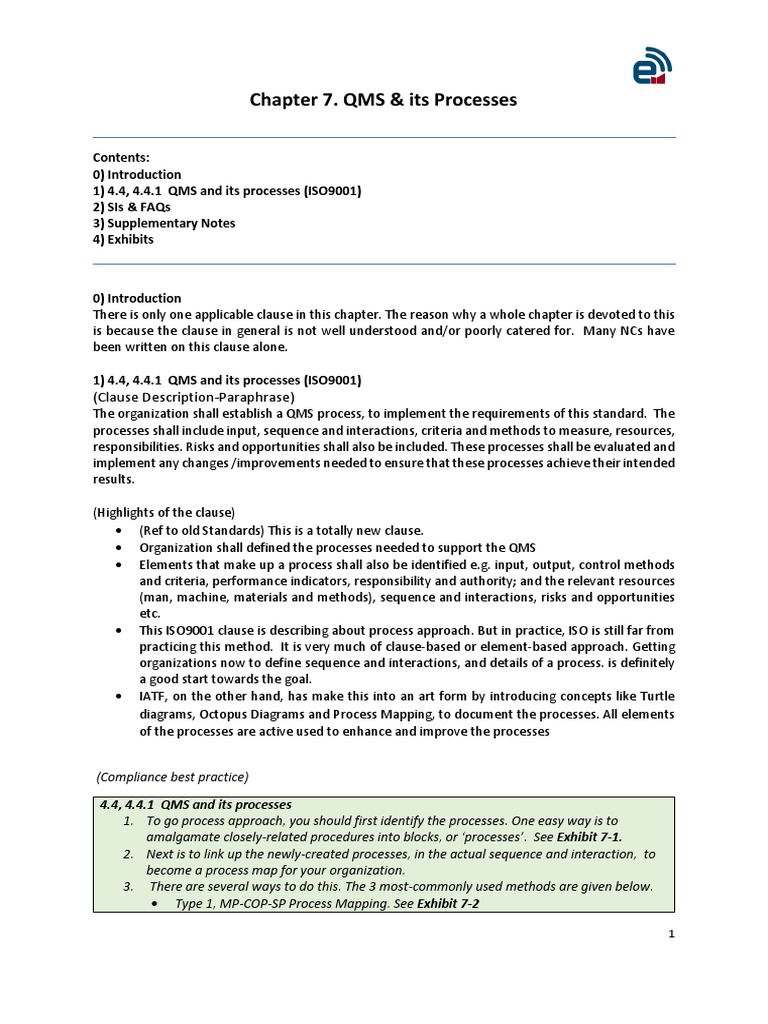 IATF16949+Chapter+7 +QMS+&+its+Processes | PDF | Quality Management ...
