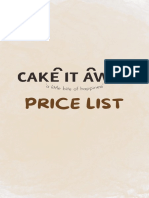 Pricelist Cake It Away