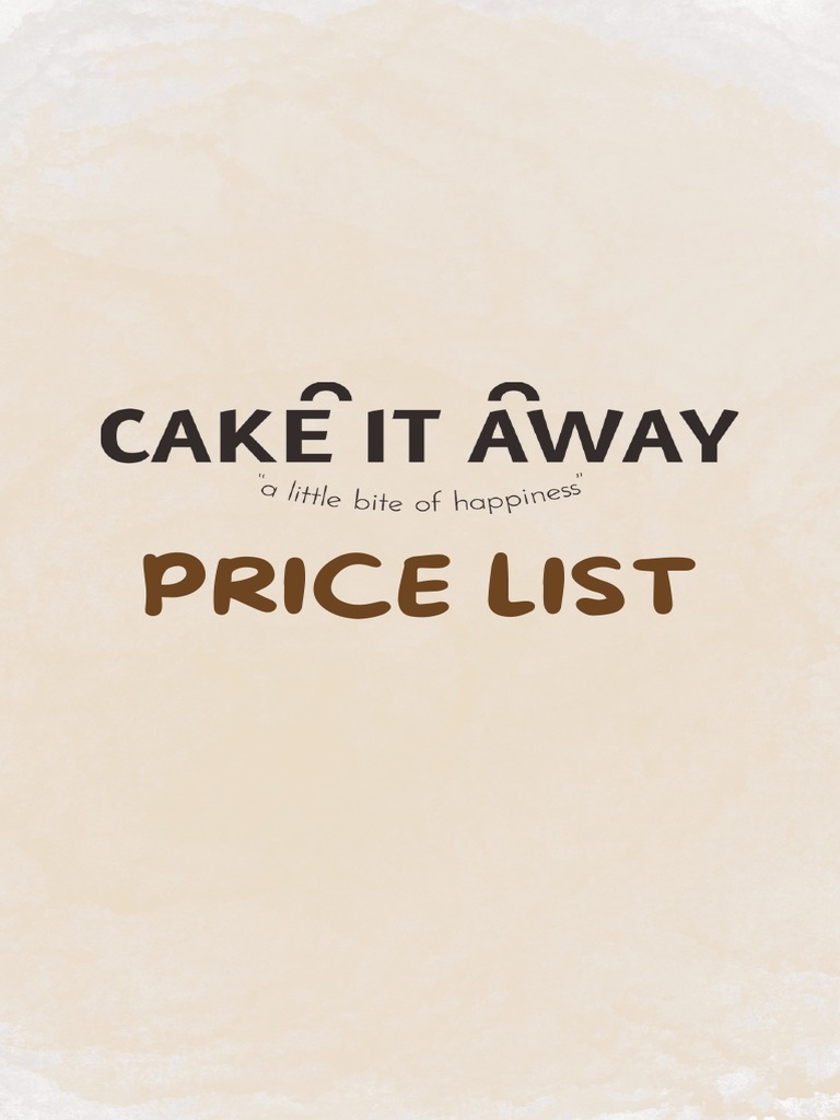 Pricelist Cake It Away PDF Cakes Chocolate