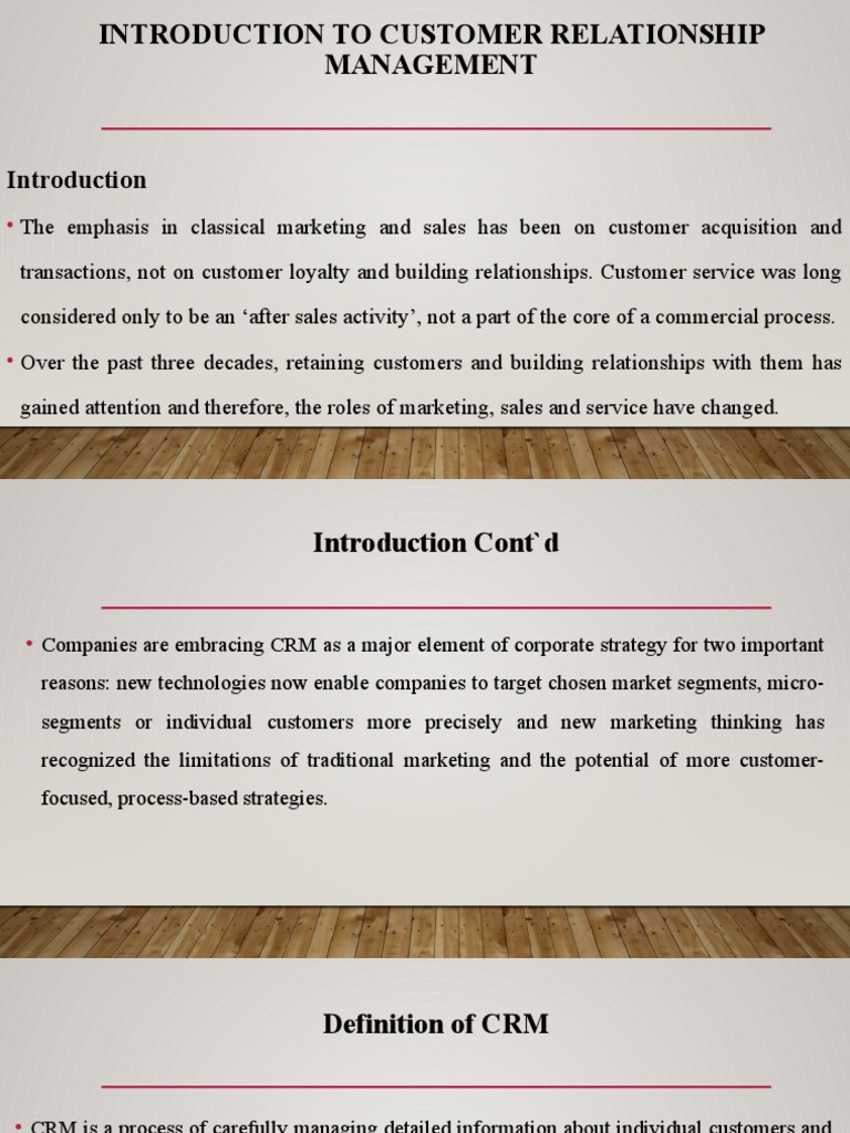 Introduction To CRM | PDF | Customer Relationship Management | Marketing