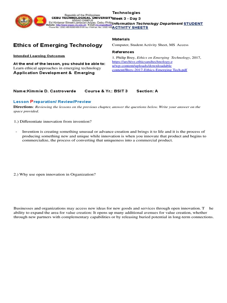 ADET ActivityNo5 3A KimmieCastroverde PDF Emerging