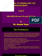 Unit 5 Financial Planning and Tax Management